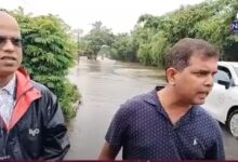 Merces Road Submerged in Water. Chief of AAP and a Social Activist Pay a Visit to the Area