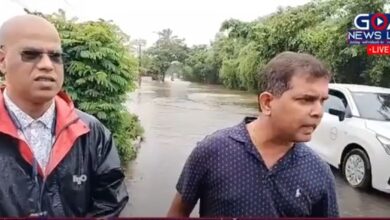 Merces Road Submerged in Water. Chief of AAP and a Social Activist Pay a Visit to the Area