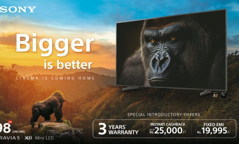 Sony India enters super large-screen segment with 98-inch BRAVIA 5 mini-led for ‘Cinema is Coming Home’ experience