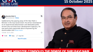 Prime Minister condoles the demise of Shri Ravi Naik