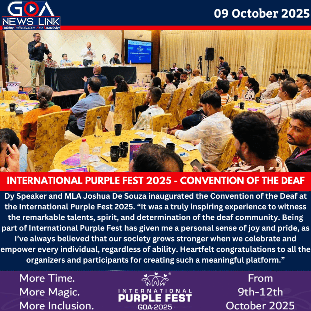 Dy Speaker and MLA Joshua Desouza Inaugurates Convention of the Deaf at International Purple Fest 2025