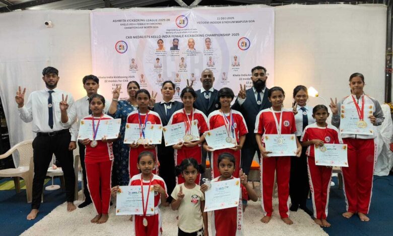 CKB Martial Art Academy's 11 girls took part in the khelo India kickboxing championship
