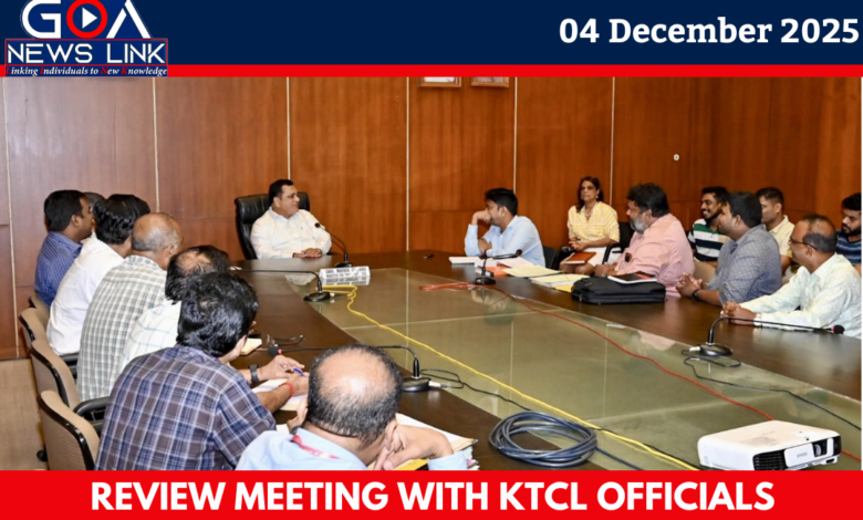 Transport Minister Mauvin Godinho chaired the review meeting with KTCL officials of the private bus sector