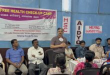A free health check-up camp at Birla, Zuarinagar was organized jointly by AIDYO, Medical Service Center MSC and Helping Hands-72, Goa