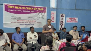 A free health check-up camp at Birla, Zuarinagar was organized jointly by AIDYO, Medical Service Center MSC and Helping Hands-72, Goa
