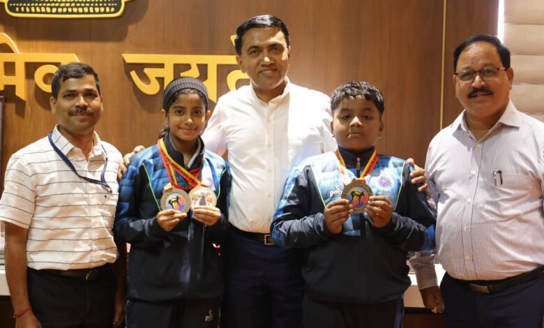 Ethan A Sebastian and Ahd H Mulla were felicitated at the World Kickboxing Championship held in Spain
