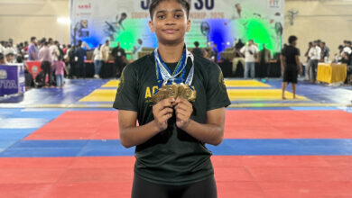 GOA’S ERICA DE SEQUEIRA CREATES A GOLDEN SWEEP AT SOUTH ZONE JU-JITSU CHAMPIONSHIP