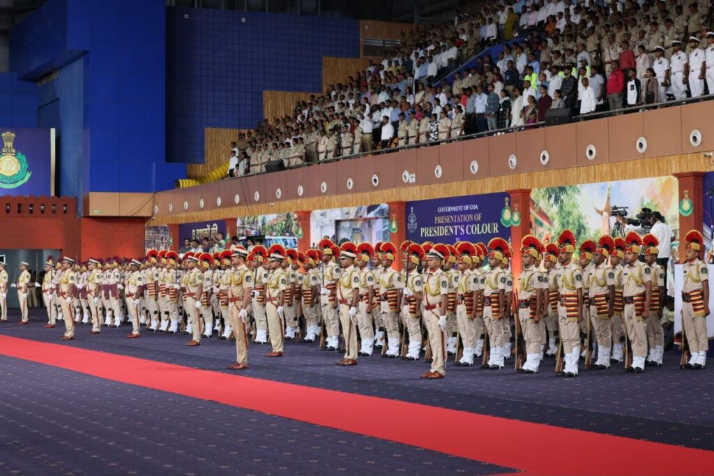 Union Home Minister Shri. Amit Shah Presents President’s Colour to Goa Police, Honouring Eight Decades of Distinguished Service