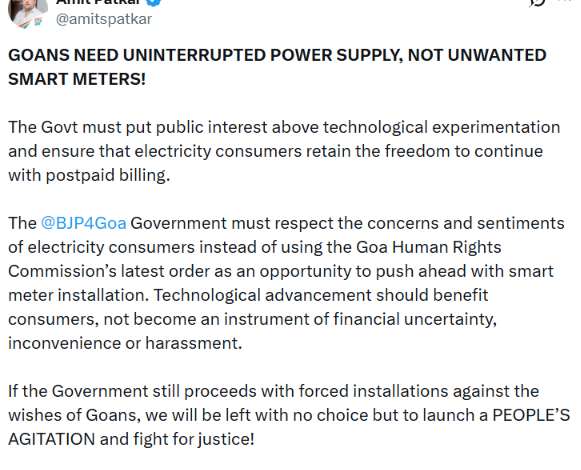Amit Patkar Demands Consumer Choice on Smart Meters, Warns of People’s Agitation Against Forced Installations